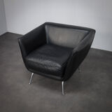 Rare leather lounge chair by Stefan Steenkist for Young International, Netherlands, 1990s