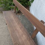 Oak bench with backrest