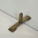 Glass and brass fire screen