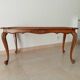 Vintage Chippendale coffee table in beech and rattan, Louis XV style.