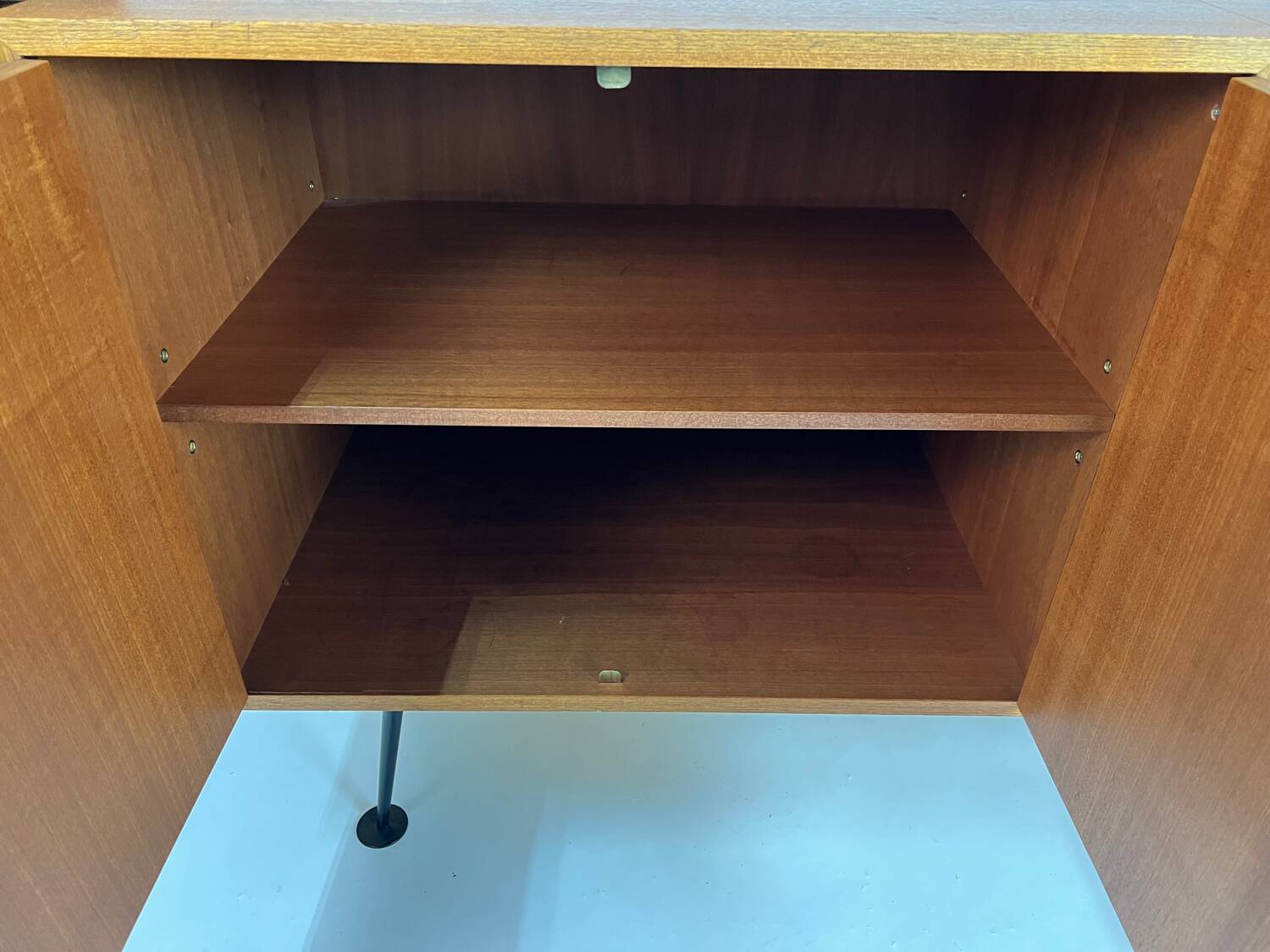Vintage teak sideboard drawers 60s mid-century design