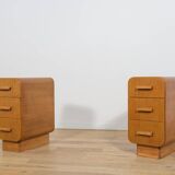 Art Deco Nightstands, Former Czechoslovakia, 1950s, Set of 2