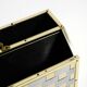 1980s newspaper rack made of brass and wood in Hollywood Regecy design