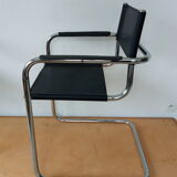 Leather and chrome armchair from the 70s/80s
