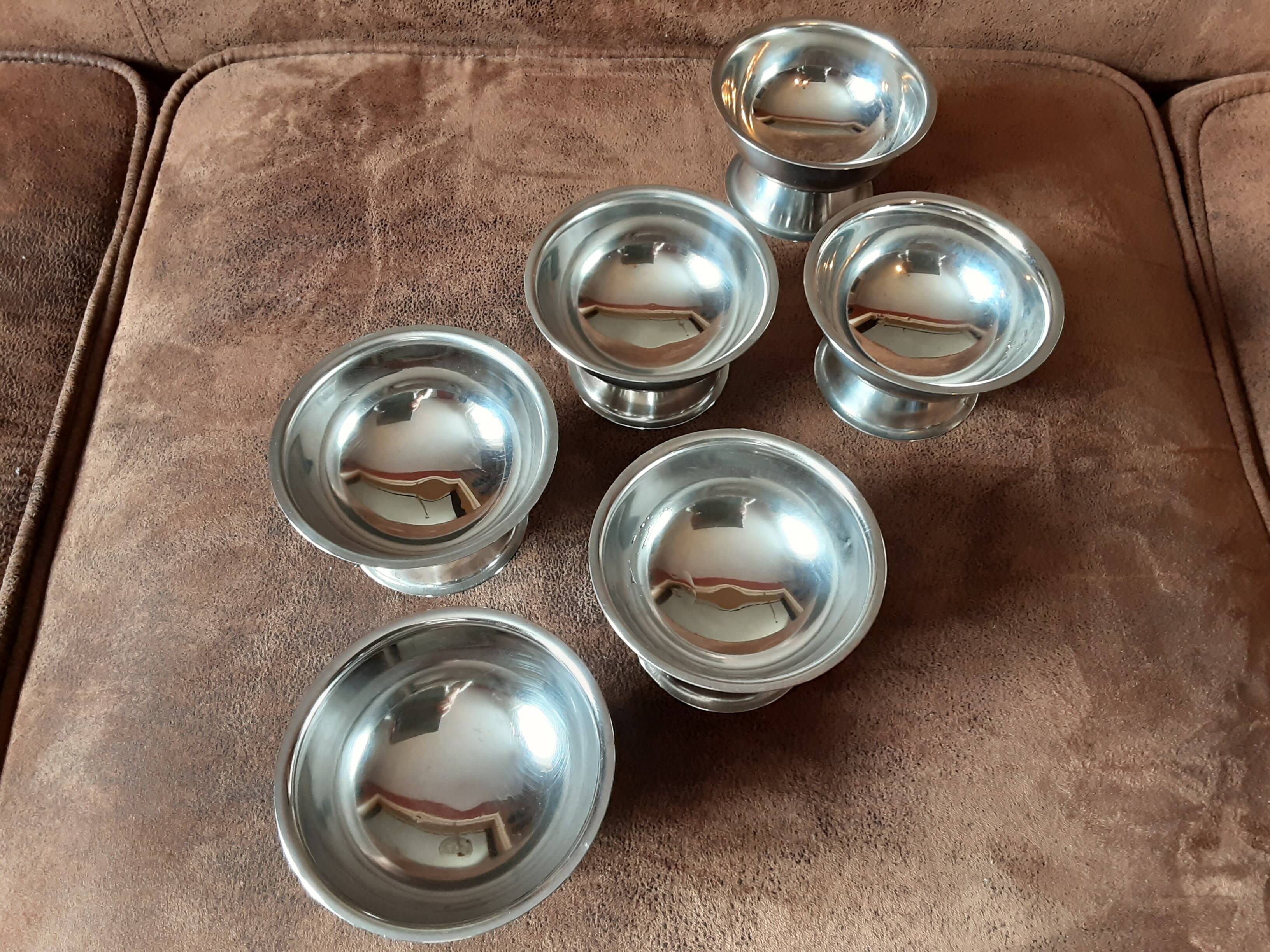 Lot de 6 coupes sur pied métal