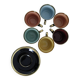 Porcelain coffee set - Porcelac - 6 cups + saucers - black and colors