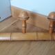 Porte manteau mural en bois façon bambou à 3 patères forme champignon