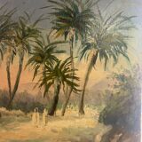 Old painting, orientalist landscape, signed, XX century