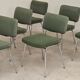 André Simard green velvet chairs for Airborne 1960, set of 6