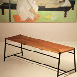 Colette gueden bench straw and metal