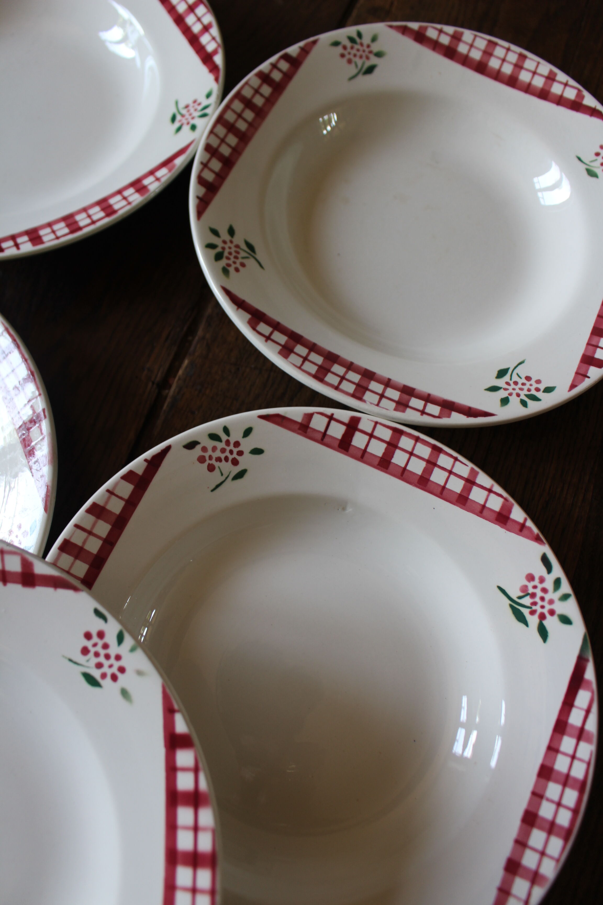 Lot 6 hollow plates Niger Digoin Sarreguemines