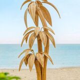 Large rattan “coconut/palm tree” floor lamp