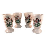 4 flowering stoneware mazagrans, 1970s