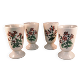 4 flowering stoneware mazagrans, 1970s