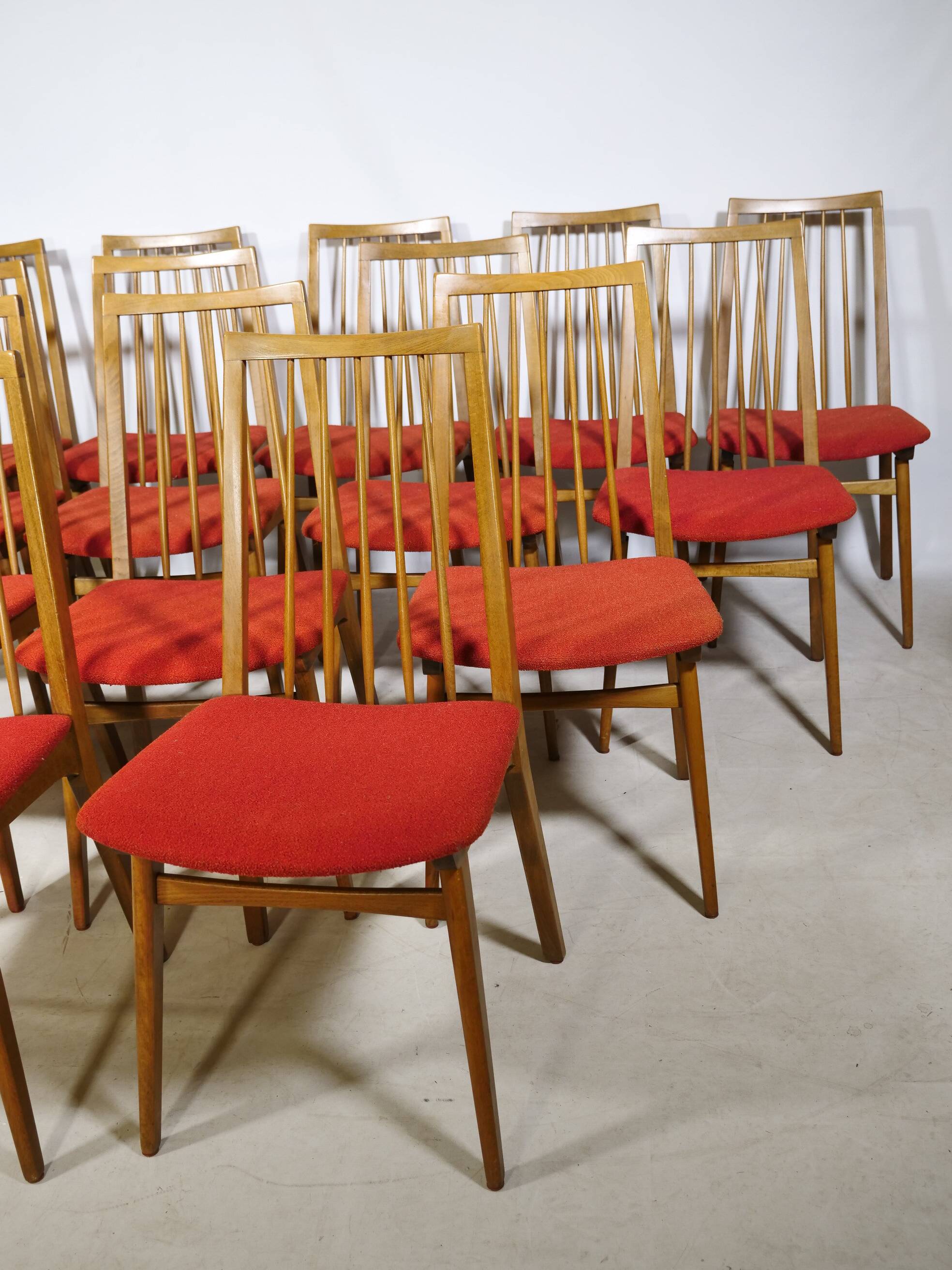 Mid-Century Walnut Dining Chairs, Set of 14, 1960s