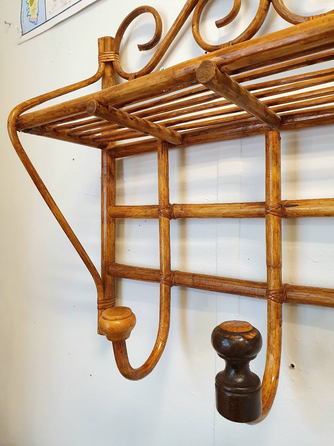Vintage rattan shelf