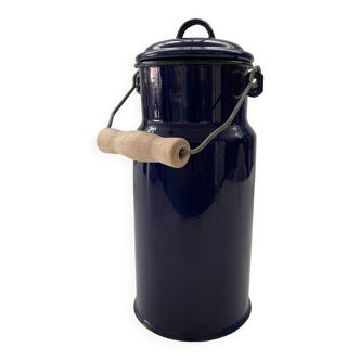 Blue enamelled milk jug