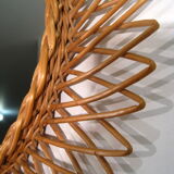 Vintage Sun Mirror in rattan 1960s - 44cm