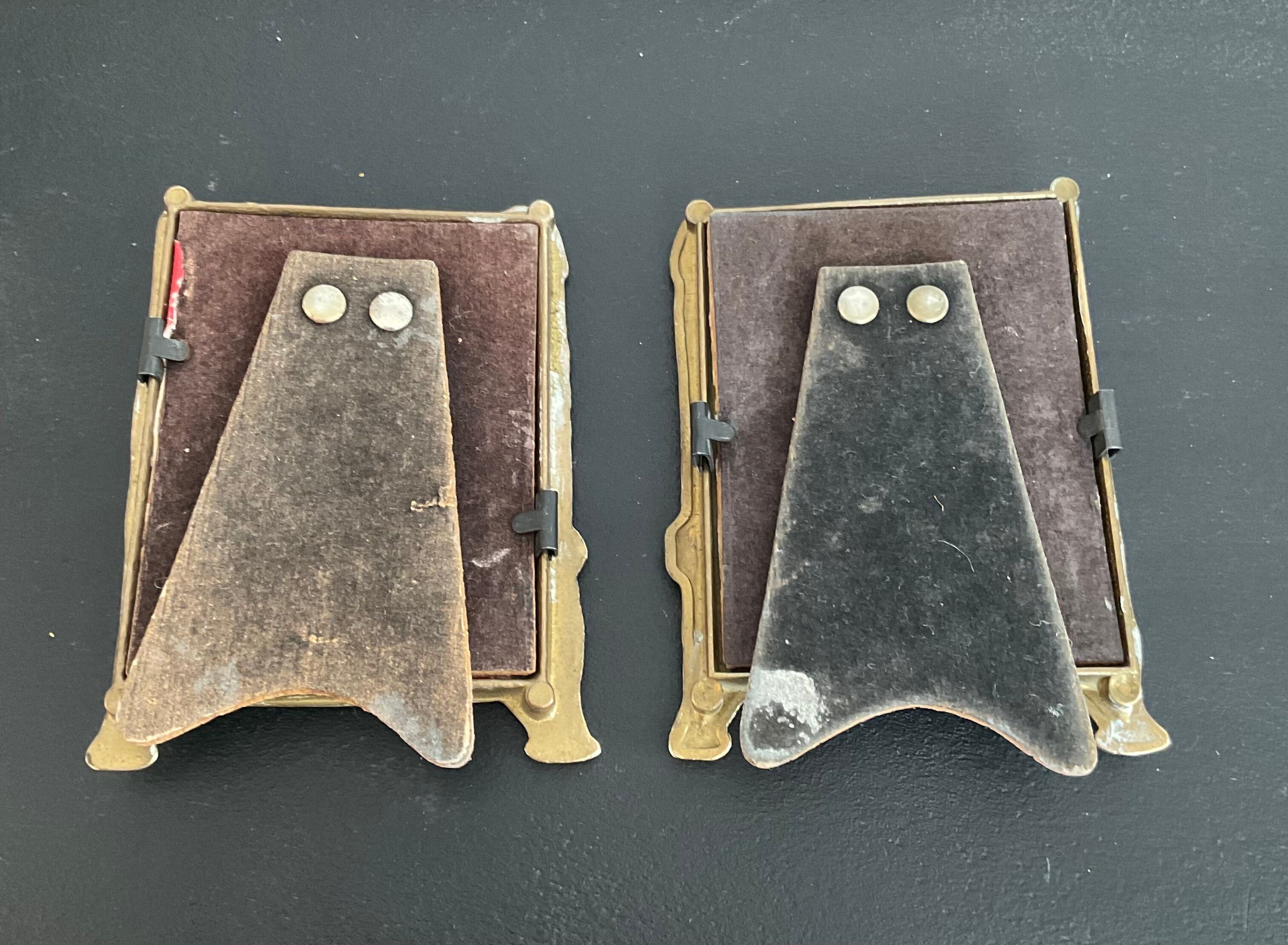 Duo of bronze art deco frames