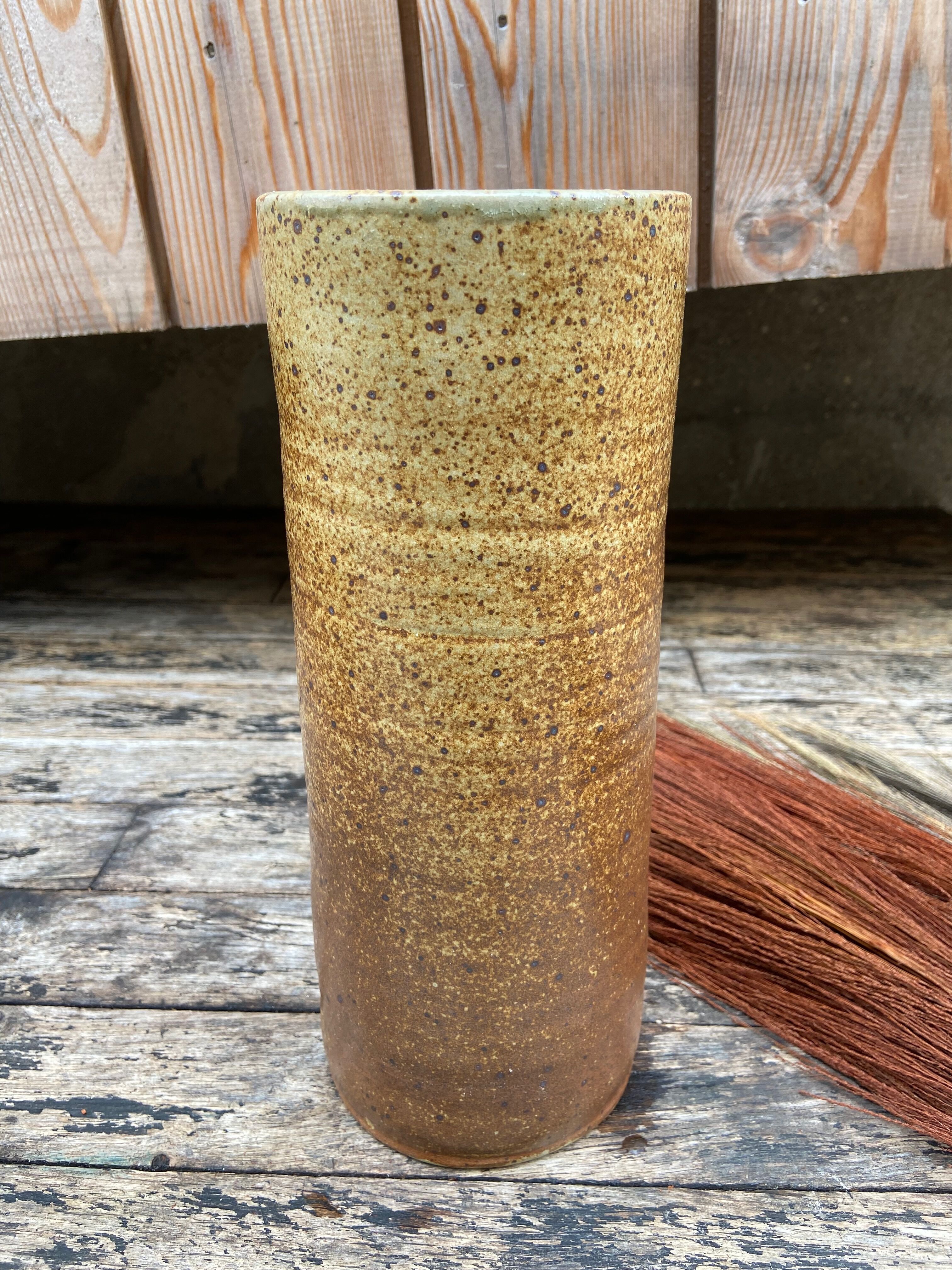 Vase XL en grès pyrite années 70