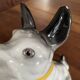 DESVRES earthenware dog with sulphide eyes, 1950