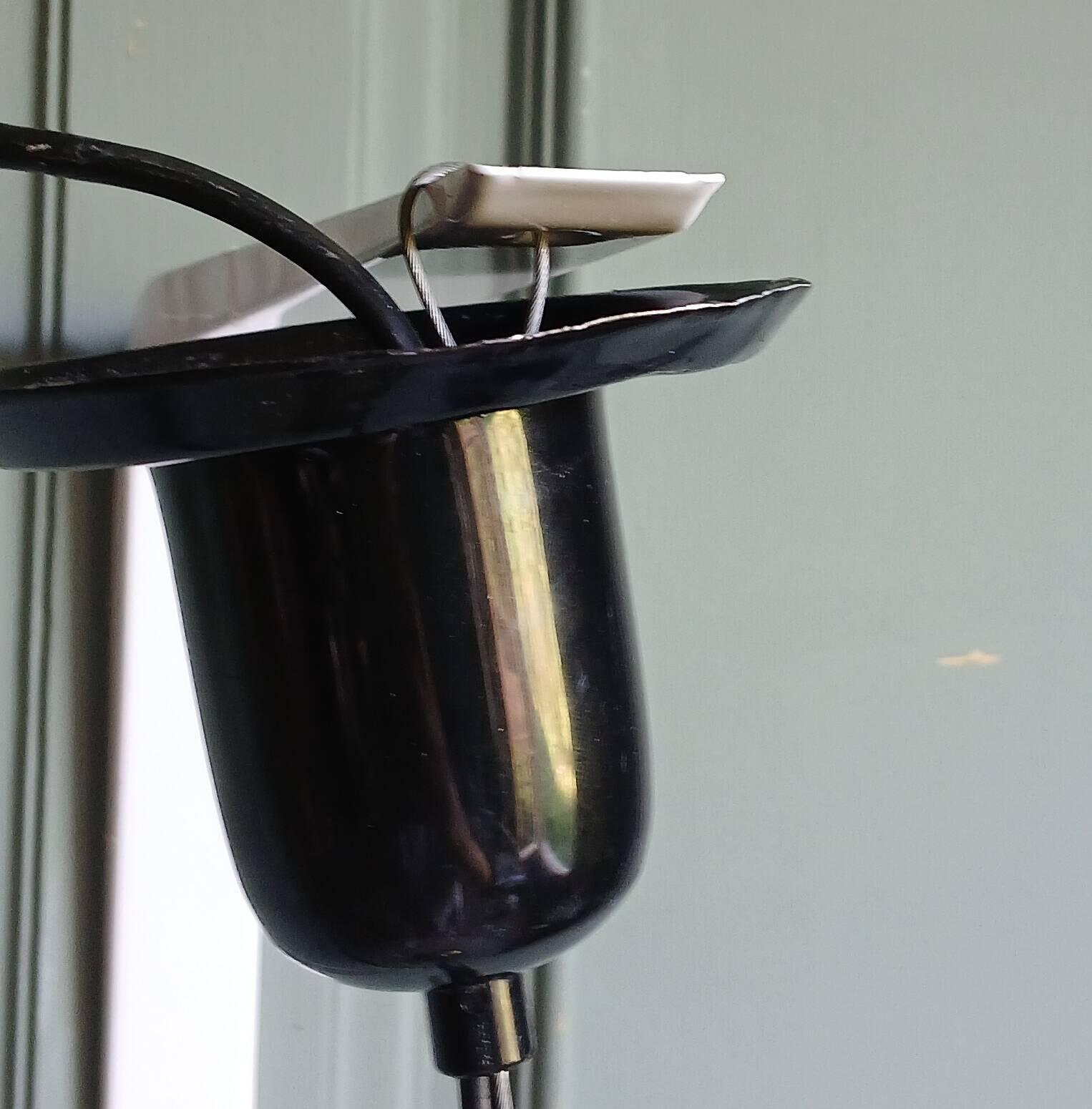Frosted glass and gold metal suspension, Italy circa 1980.