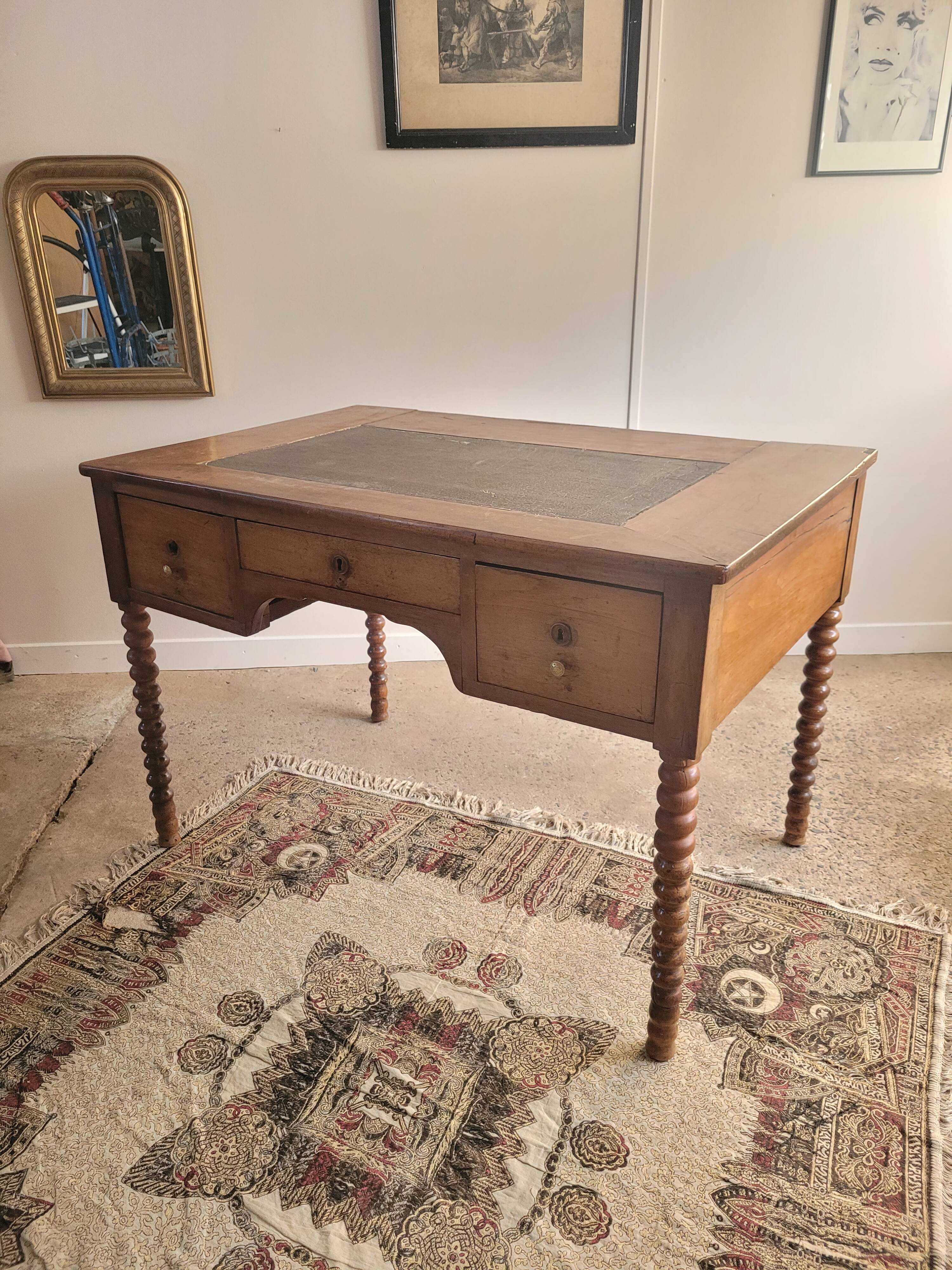 Louis Philippe desk with turned legs