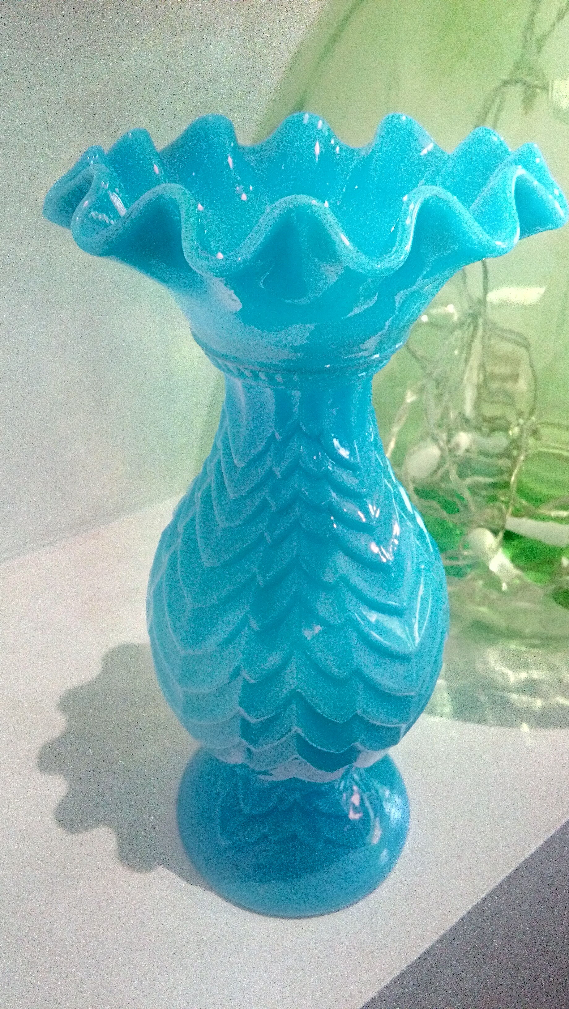 Blue opaline vase