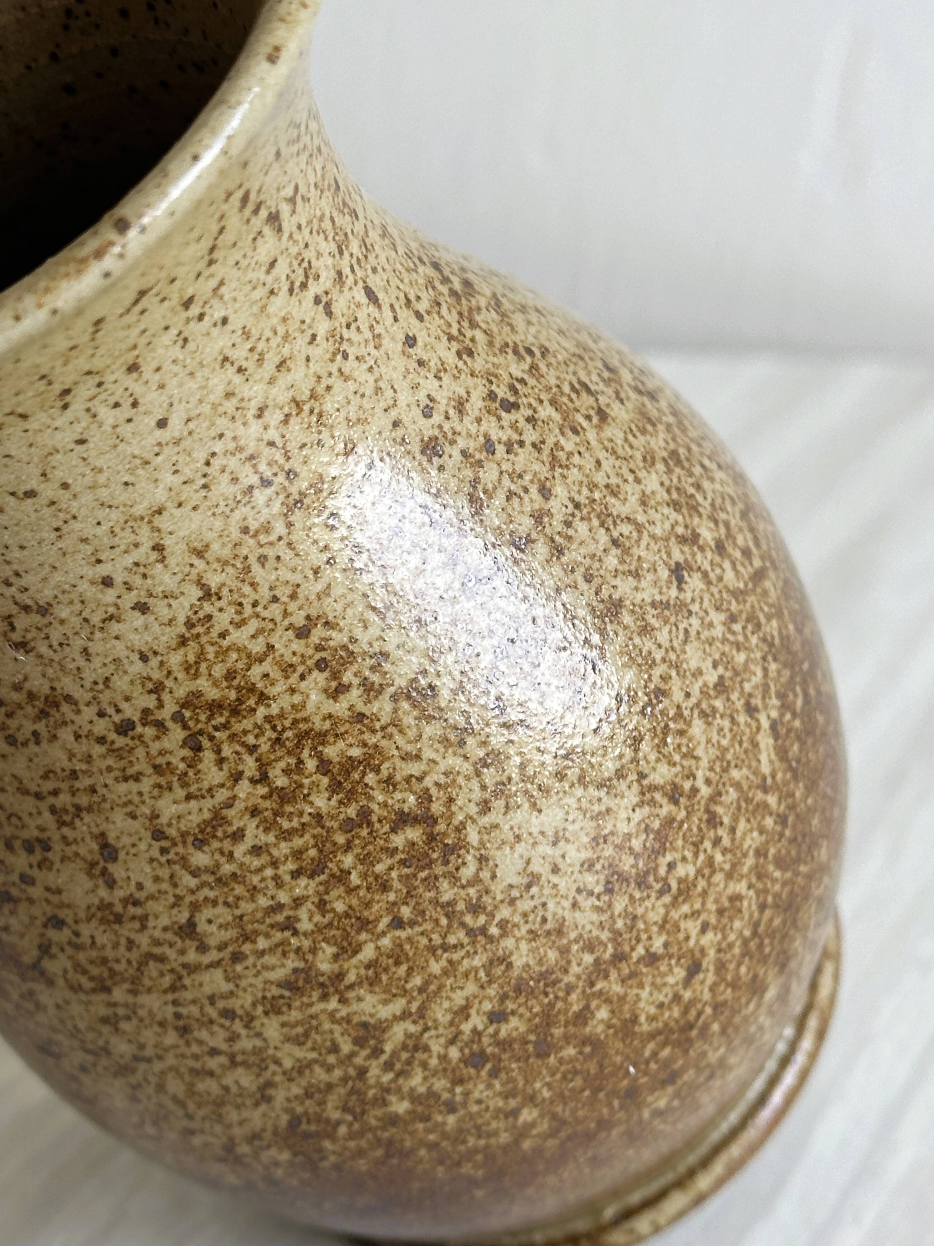 Small pyrite stoneware vase, rustic or country chic decoration