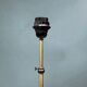 Large amber mirrored glass floor lamp with adjustable brown shade, Hollywood Regency design – 1970s