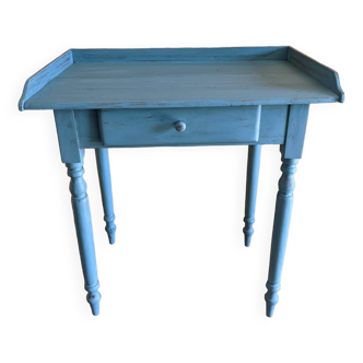 Bureau en sapin bleu