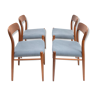 Danish teak chairs model 75 by Niels Otto Møller, Set of 4