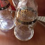 Service à liqueur en cristal émaillé 10 pièces