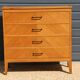 Chest of drawers with 4 drawers, light oak, 1960.