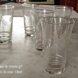 8 water glasses cut with sheaves of wheat from the 50s-60s