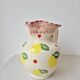 Vase/Pichet en céramique citron & pois - Vintage