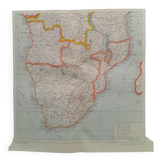 A geographical map from atlas quillet year 1925 map: southern africa