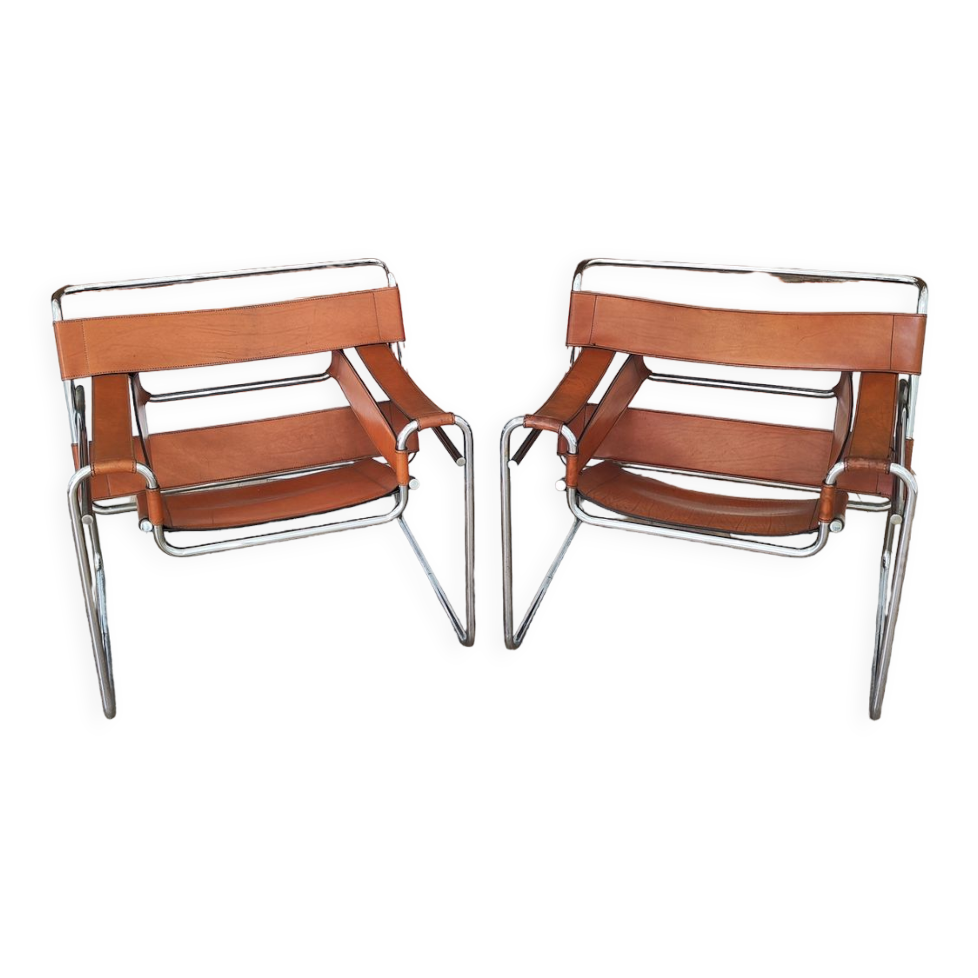 Pair of armchairs Marcel Breuer Wassily fasem 1983