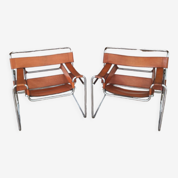 Pair of armchairs Marcel Breuer Wassily fasem 1983