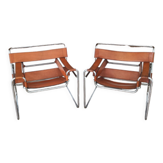 Pair of armchairs Marcel Breuer Wassily fasem 1983