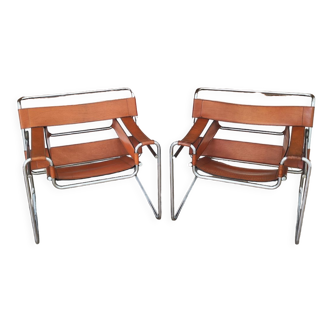 Paire de fauteuils Marcel Breuer Wassily fasem 1983