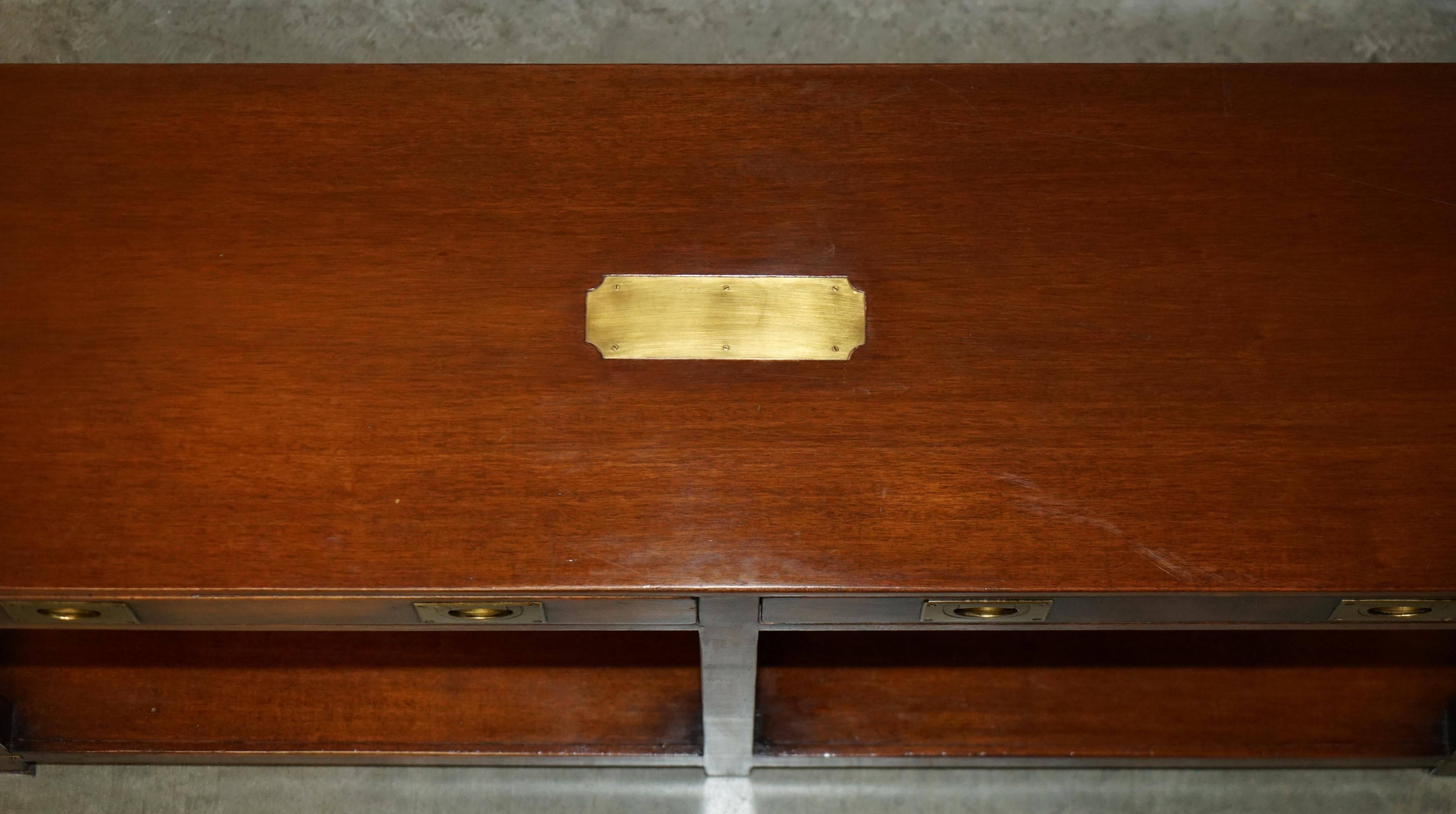 Kennedy Harrods military campaign console with two drawers