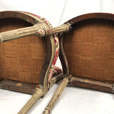 Pair of Louis XVI style chairs, molded beech, gray lacquered. Nineteenth
