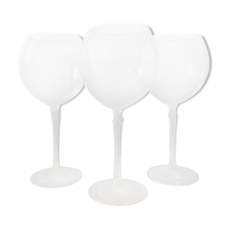 Lot 3 large-format crystal wine glasses