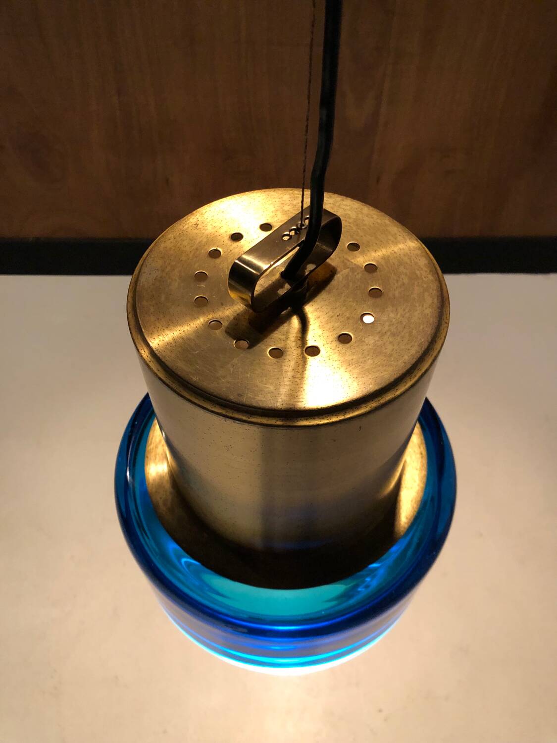 Brass and glass pendant light by Hans Agne Jakobsson 1970