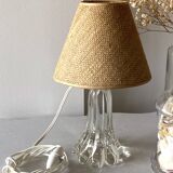 Lampe pied en cristal avec abat-jour