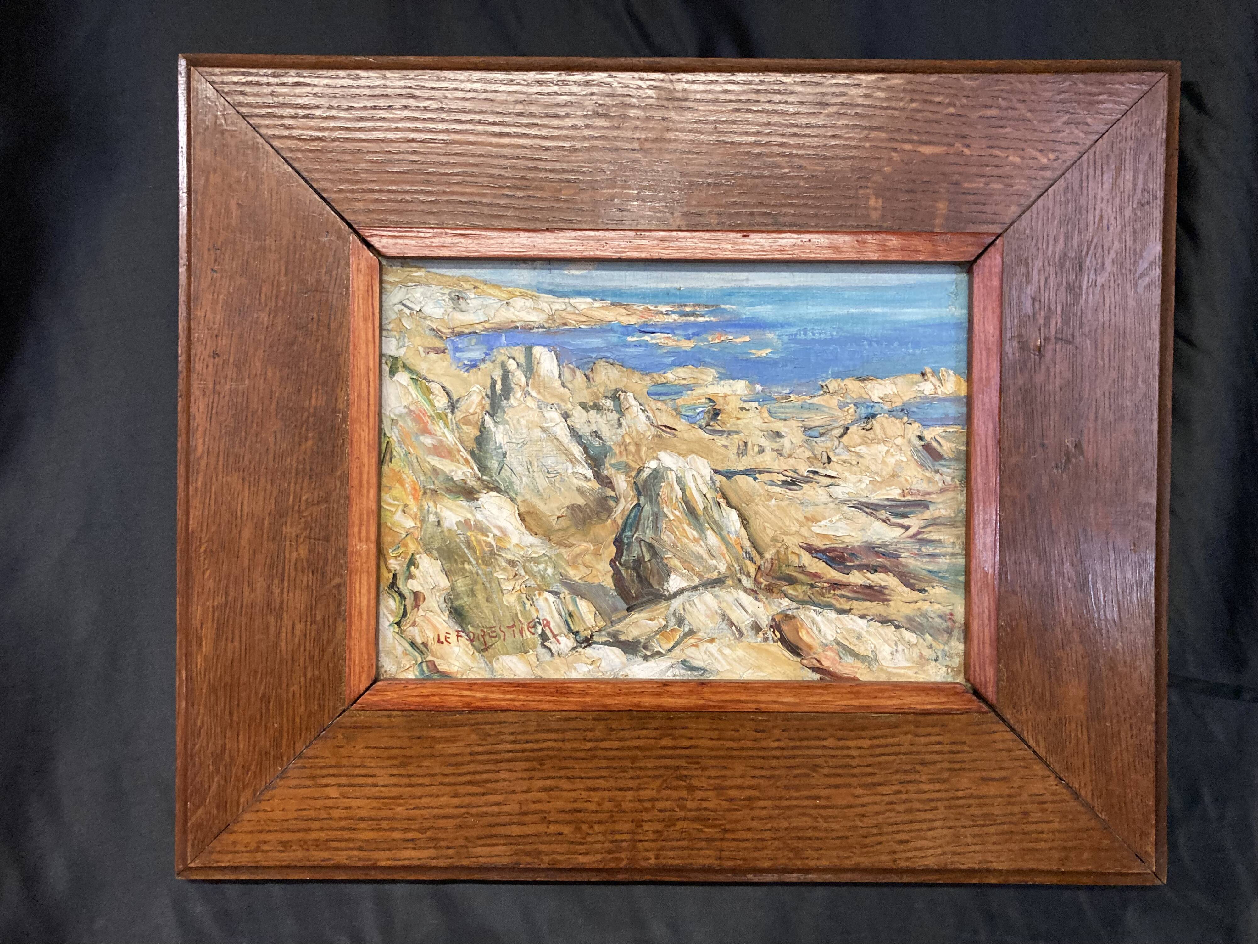 René LE FORESTIER (1903-1972), Rochelaise Coast, oil on canvas framed