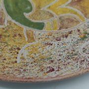Grande coupe de 27.5cm signée Bernard Buffat "décor à l'oiseau"