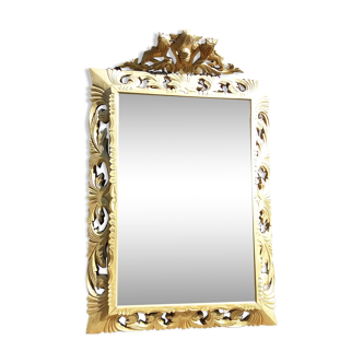 Miroir style Renaissance en bois doré