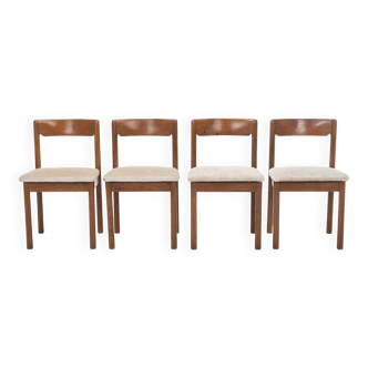 Lot de 4 chaises de salle à manger vintage en chêne teinté